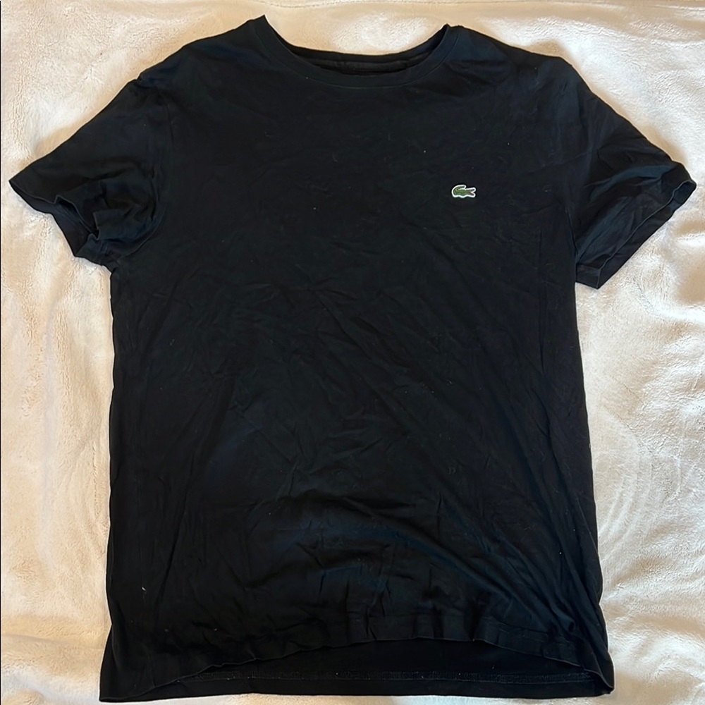 Lacoste Black Short Sleeve Tee Classic Crew Neck